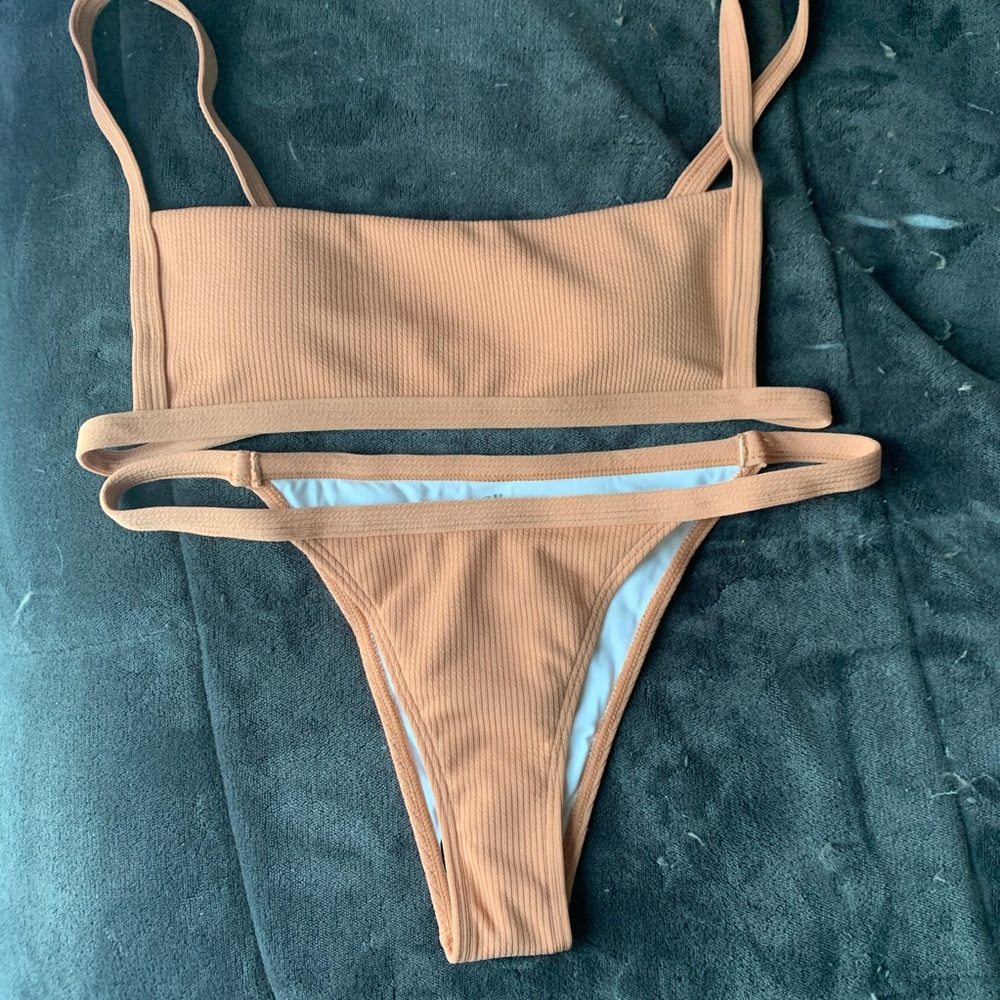 👙New! “IVY” Biege Ribbed Bikini Set - Picture 2 of 10